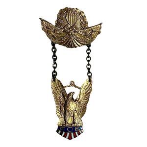 Vintage Fraternal Order of Eagles large dangling Eagle pin